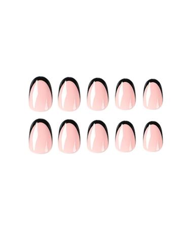 RikView Black French Press on Nails 24 PCs/Set | Medium Almond Glossy Fake Nails for Women - Buy Online on GoSupps.com
