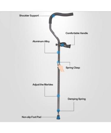 Folding Crutches for Adult Ergonomic Axillary Crutches (1 Pair) Shock Absorber Underarm Crutches for Walking Double Adjustable Crutches for The Elderly and The Disabled (Size : 158cm) anniversary Large - Buy Online on GoSupps.com