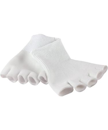 minkissy 1 Pair Gel Bunion Straightener Heel Sleeves for Cracked Heels Big Toe Separators Bunion Splints Pad Fingerless Gloves Toe Spacers Toe Spreader White Thumb Sock - Buy Online on GoSupps.com