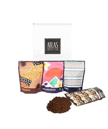 Atlas Coffee Club World of Coffee Sampler | Gourmet Coffee Gift Set | 4-Pack Variety Box of the Worlds Best Single Origin Coffees | Freshly Ground Coffee