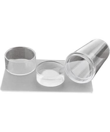 Silicone Nail Stamper & Scraper Set - 2.8cm Clear Stamp Printing Head Manicure Tools - Buy Online on GoSupps.com