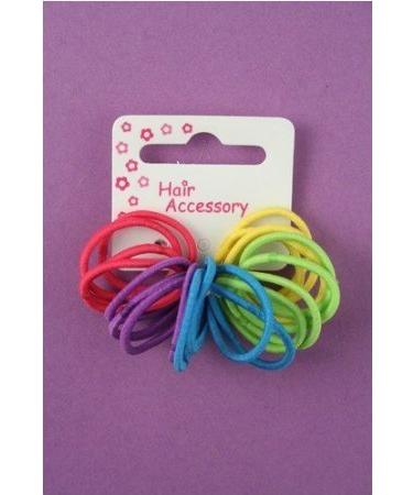 20 Girls Bright Rainbow Small Hair Elastics by Hair Accessory