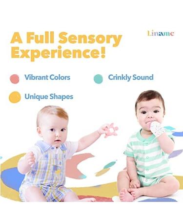Liname Baby Glove Teething Feasts - BPA Free Washable & Durable - Includes Bonus Teething Ring - Pink - Buy Online on GoSupps.com