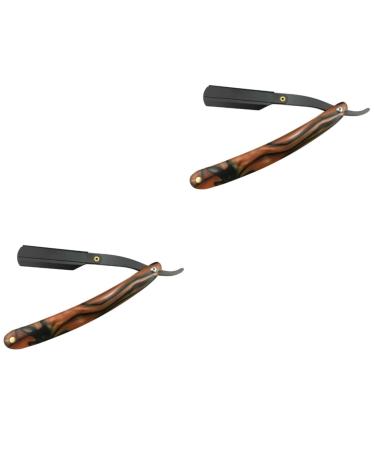 Minkissy 2st cutlery holder Hand razor for men Safe razor men razor razor from metal manual manual eyebrow knife wood