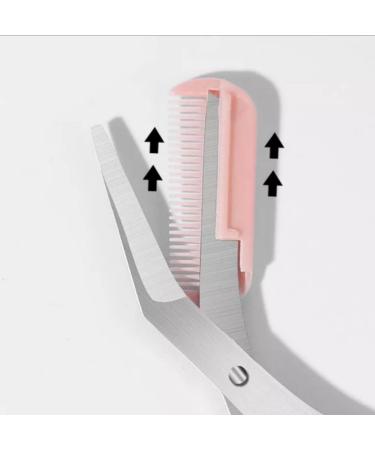 Eyebrow Shaper - Trim Bushy Eyebrows Effortlessly with Scissors & Comb Attachment (PINK) | International Shipping Available - Buy Online on GoSupps.com