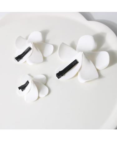 hgnxa Realistic Plumeria Flower Hairpin Elegant Wedding Hairclip Sweet Duckbill Clip Side Pin Nonslip Barrettes for Hair Shape - Buy Online on GoSupps.com