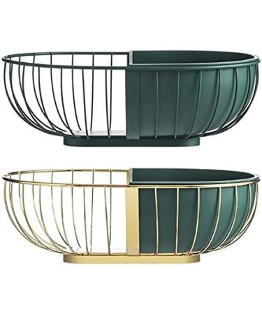 Fruit Bowl Wrought Iron Fruit Basket Metal Wire Hollow Out Drain Bowl Snacks Storage Dish Stand for Living Room Kitchen Fruit Plate (Color : Green) (Green) - Buy Online on GoSupps.com