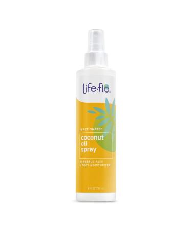 Life-flo Coconut Oil Spray, 100% Pure and Fractionated | Light, Fast-Absorbing Moisturizer for Dry Skin and Hair | 8oz