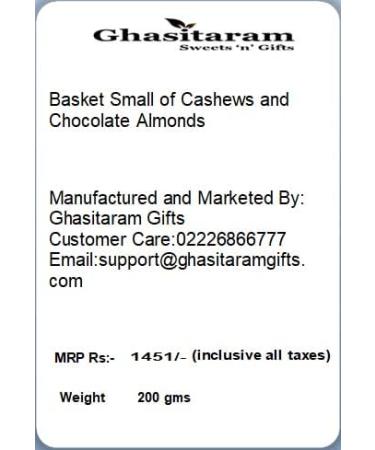 Ghasitaram Gifts Rakhi Gifts for Brothers Leather Buckle Basket Small of Cashews and Chocolate Almonds with 2 Blue Rudraksh Rakhis Basket Small of Cashews Choco Almonds 2 Rakhis - Buy Online on GoSupps.com