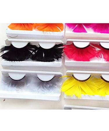 Boys Long-Tailed False Eyelashes - Exaggerated Colorful Feathers for Stage & Festival Art - Orange - Buy Online on GoSupps.com