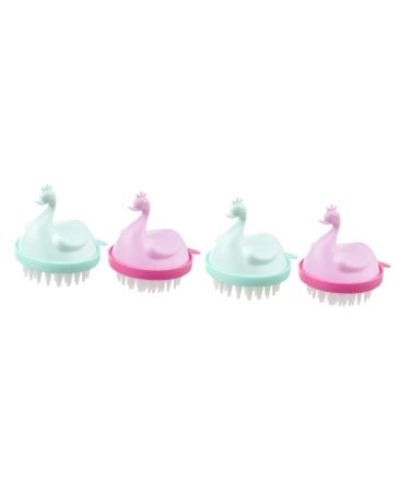 Tovinanna 4 pieces massage shampoo comb shampoo for curly hair shampoo brush for scalp massage device shampoo massage brush scalp massage sauce hair growth shower head ordinary pp child