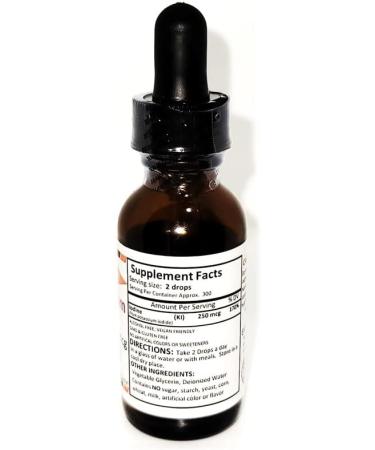 A2Z Potassium Iodide Liquid Drops 250 mcg Supplement - Thyroid Support - More Bioavailable Than Pills - 1 OZ - Made in USA - Buy Online on GoSupps.com