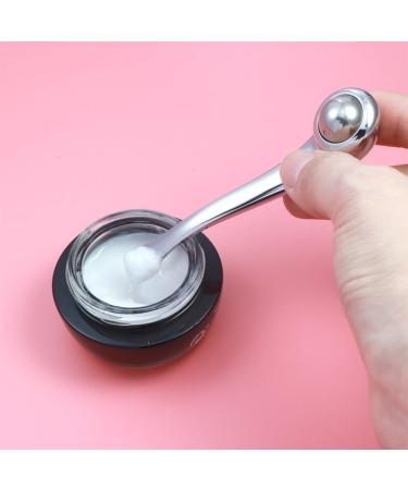 Roller Ball Eye Cream Massager - Stainless Steel Spoon & Combable Eyebrow Eyelash Massager | Size B (Silver) - International Shipping - Buy Online on GoSupps.com