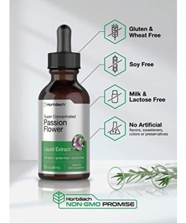 Passion Flower Tincture 2 fl oz | Alcohol-Free Liquid Extract | Super Concentrated | Vegetarian Non-GMO Gluten-Free by Horbaach - Buy Online on GoSupps.com