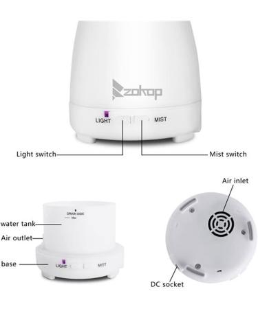 Essential Oil Diffuser & Cool Mist Humidifier - 200ml with Adjustable Modes & 7 Color Lights for Home Office & Baby - Buy Online on GoSupps.com
