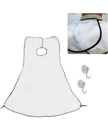 Beard Catcher Beard Trimming Apron | Mess-Free Beard Styling Bib for Men - White - Buy Online on GoSupps.com