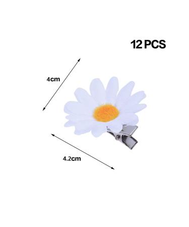 12 Pieces Daisy Hair Clips Set | Cute Flower Hairpins for Women & Girls | Perfect for Beach Weddings & Bridal Style - Buy Online on GoSupps.com