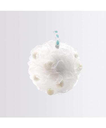 4 Pack Shower Puffs With Soap Pieces - White Soap - Premium Quality Loofah Exfoliating - Buy Online on GoSupps.com