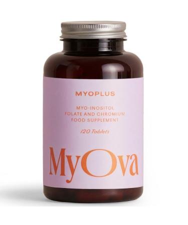 Myoplus - Myo-inositol PCOS Supplement - 4000mg Myo-Inositol 200ug Folate & 100ug Chromium Daily Intake - Inositol Tablets - 120 Vegan Tablets - UK Manufactured by MyOva 120 Count (Pack of 1)