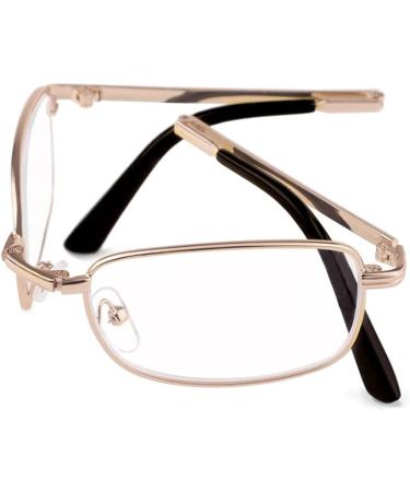 Zjiex Foldable Reading Glasses +2.00 | Compact Mini Glasses for Men & Women | Rectangular Visual Aid with Case - Buy Online on GoSupps.com
