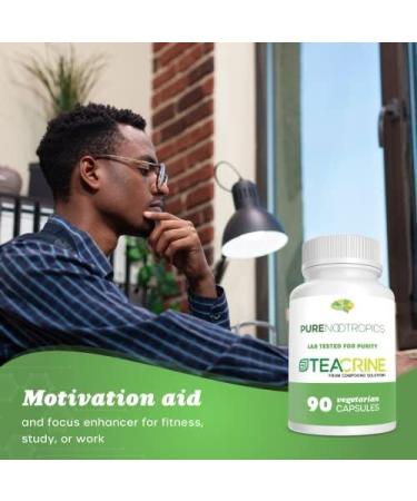 Pure Nootropics Theacrine (TeaCrine) 100 mg | 90 Capsules | Non Habit Forming Energy Supplement | Caffeine Alternative | Mental, Physical, Motivation, and Focus Enhancer Pills - Buy Online on GoSupps.com