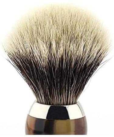 Men's Silvertip Badger Shaving Brush - Premium Wet Shaving Brush with Horn Resin Handle - Perfect for a Luxurious Shave - Buy Online on GoSupps.com