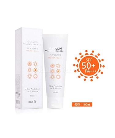 Mazarin Marine Collagen Sun Screen SPF50+ PA+++ 100ml | Korean Made 3-IN-1 Formula for Brightening, Anti-Wrinkle & Sun Protection | Suitable for All Skin Types - Buy Online on GoSupps.com