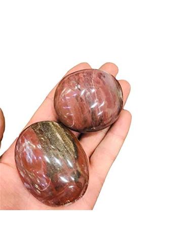 1pc Natural red Silicified Wood Quartz Crystal Palm Size Tumbled Stone Crafts for Decorative Gift Natural Stones and Minerals