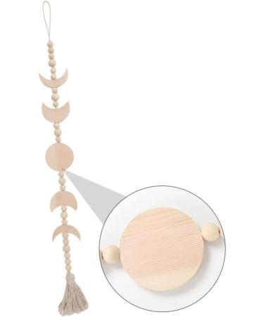 Cabilock Lunar Eclipse Wooden Beads Ornament Decor para De Mujer Interior Moon Wreath Hanging Pendant Bohemia - Buy Online on GoSupps.com
