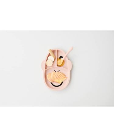 Matchstick Monkey Baby Weaning Section Plate - 3 Split Anti-Slip Silicone Plate for 12+ Months - Dusty Pink - Buy Online on GoSupps.com