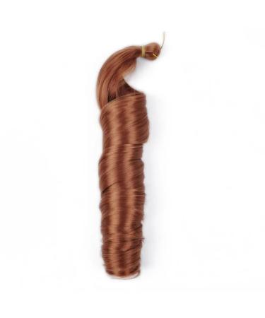 Just Another One French Curly Braiding Hair for Box Braids 22 Inch Loose Wave Synthetic Braiding Spiral Curl Braids Crochet Hair Ombre Silk For Braiding Womens Girls & Unisex Auburn.