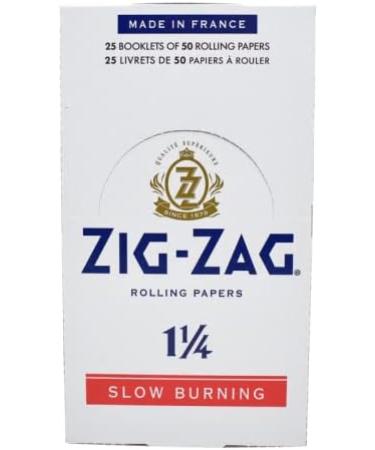 Zig-Zag - Slow Burning Rolling Papers Carton of 25 packs 50 Leafs per Pack Size 1 (2 Sizes) Available Easy Rolling 100% Natural Gum Arabic No Bleach Authentic (White) - Buy Online on GoSupps.com