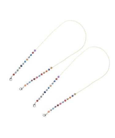 minkissy 2pcs Mask Anti-drop Chain Shot Glasses Badge Man Sunglasses Artificial Pearl