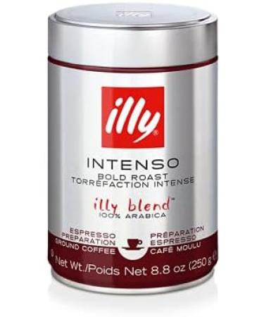 illy Intenso Ground Espresso Coffee Dark Roast Intense Robust and Full Flavored With Notes of Deep Cocoa 100% Arabica Coffee No Preservatives Ground for Espresso Machines 250g (Pack of 2) Intenso Bold Roast 250 g (Pack of 2) - Buy Online on GoSupps.com
