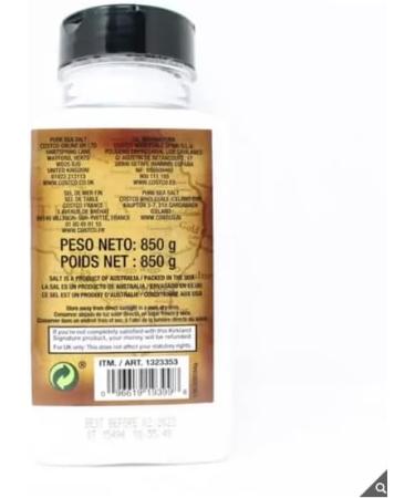 Kirkland Signature Pure Sea Salt- Fine Grain - Harvested from Brazilian Waters - 100% Natural - 850g - Buy Online on GoSupps.com