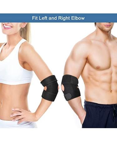 Breathable Tennis Elbow Brace with Dual-Spring Stabilizer | Strong Hook & Loop Straps for Arthritis Pain, Golfers, Gym Elbow | Black - Buy Online on GoSupps.com