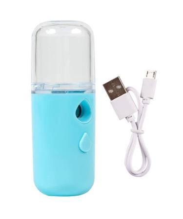 Facial Mist Sprayer USB Recharging Handheld Face Steamer for Skin Care Moisturizing Hydrating Blue 30ML