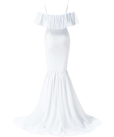 Robe de grossesse pour femme - Robe d'allaitement en dentelle - Pour s ance photo - Robe longue en mousseline de soie - Couleur unie - Sexy - Robe d' t S Blanc. - Buy Online on GoSupps.com