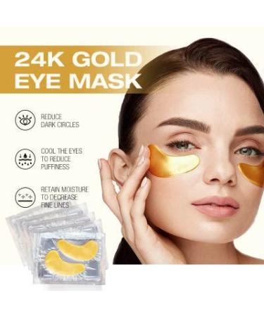 24K Gold Eye Masks for Puffy Eyes, Dark Circles, and Wrinkles - CH Beauty Products - Buy Online on GoSupps.com