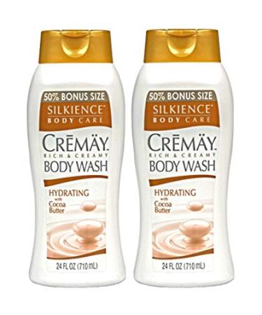 2 - CREMAY SILKIENCE RICH & CREAMY BODY WASH HYDRATING COCOA BUTTER 24 Oz