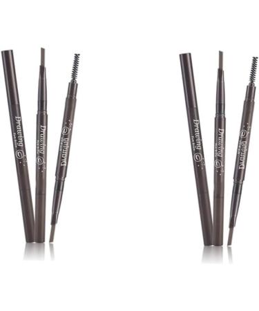 FRCOLOR 2pcs 2 1 Brush Pencil Coffee Long Lasting Makeup Eyebrow Auto-for Eye in Waterproof Brow Light 1 count (Pack of 1) As Shownx2pcs - Buy Online on GoSupps.com