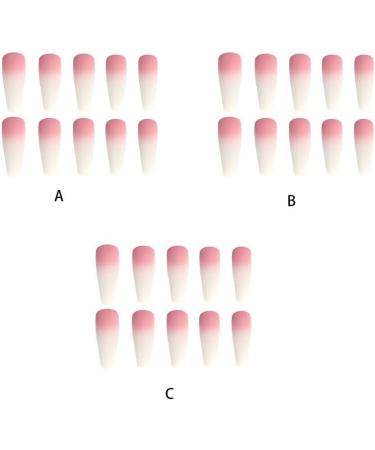 Dajidafu 1 Set Press on Nails Coffin Gradient Pink Extension Frosted Matte Wraps Ballerina Salon DIY Gifts Manicure Kit Type 1 - Buy Online on GoSupps.com