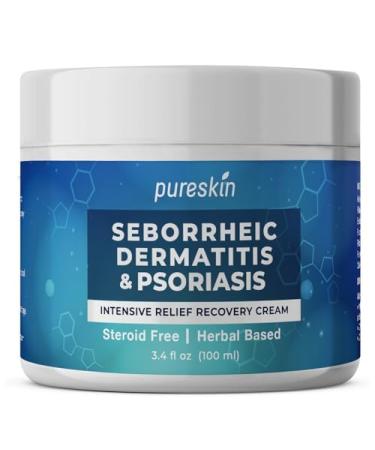 PURESKIN Seborrheic Dermatitis Face Cream: Psoriasis Scalp Treatment Moisturizer for Flaky & Red Sensitive Skin