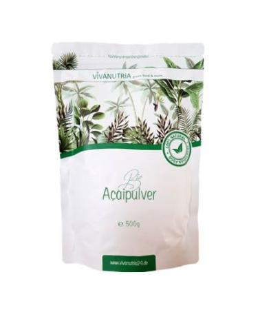 VivaNutria Acai Powder Organic 500g I Acai berry powder for smoothies muesli bowls I Raw food quality without additives & preservatives