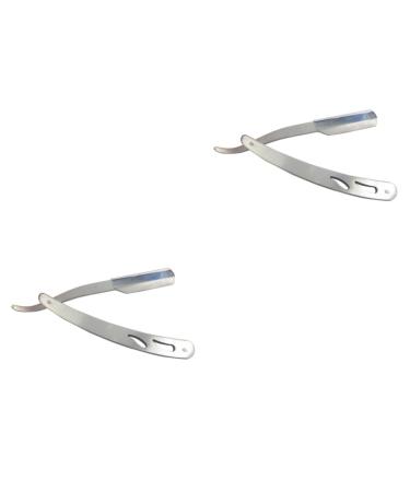 Beaupretty 2pcs hand razor for men razor blade manual razor razor made of stainless steel beard hair clip man
