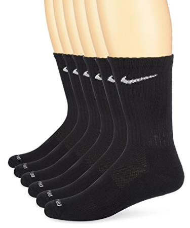 NIKE Everyday Performance Training Socks (6-Pair) 8 Black/White