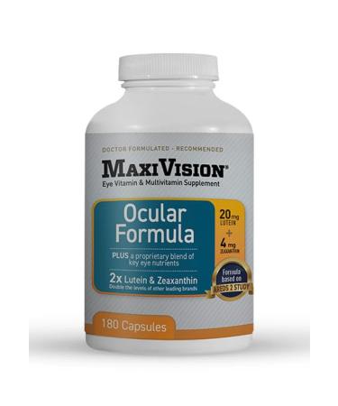 MaxiVision Ocular Formula - AREDS2 - Eye Vitamins & Multivitamin - Lutein and Zeaxanthin (180 Capsules 1 Bottle)