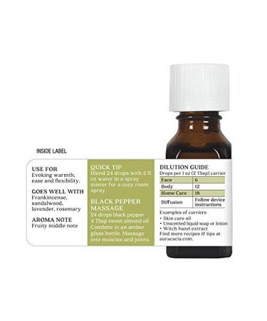 Aura Cacia Pure Black Pepper Essential Oil - 0.5 fl. oz. | Natural Aromatherapy & Wellness - Buy Online on GoSupps.com