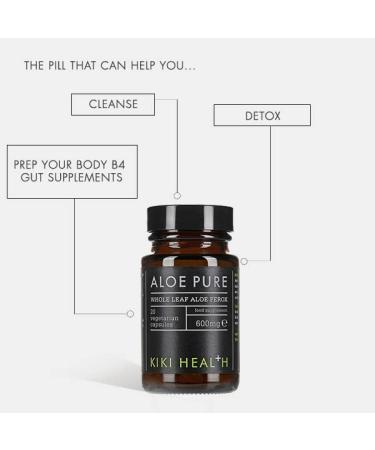 KIKI HEALTH Aloe Pure Capsules- 20 Vegan Capsules | Colon Cleanse & Digestion Support | Natural Soother | 10 Months Supply - Buy Online on GoSupps.com