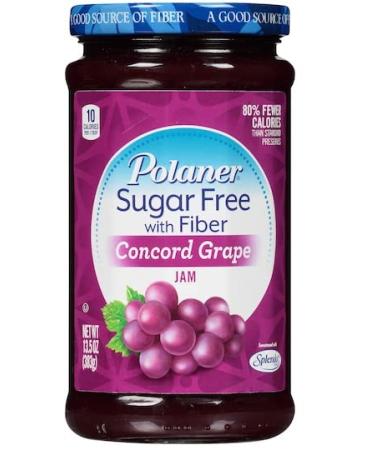 Polaner Sugar Free Preserves with Fiber 13.5oz (Pack of 2) - Strawberry & Concord Grape | Includes Make Your Day Spreader - Buy Online on GoSupps.com